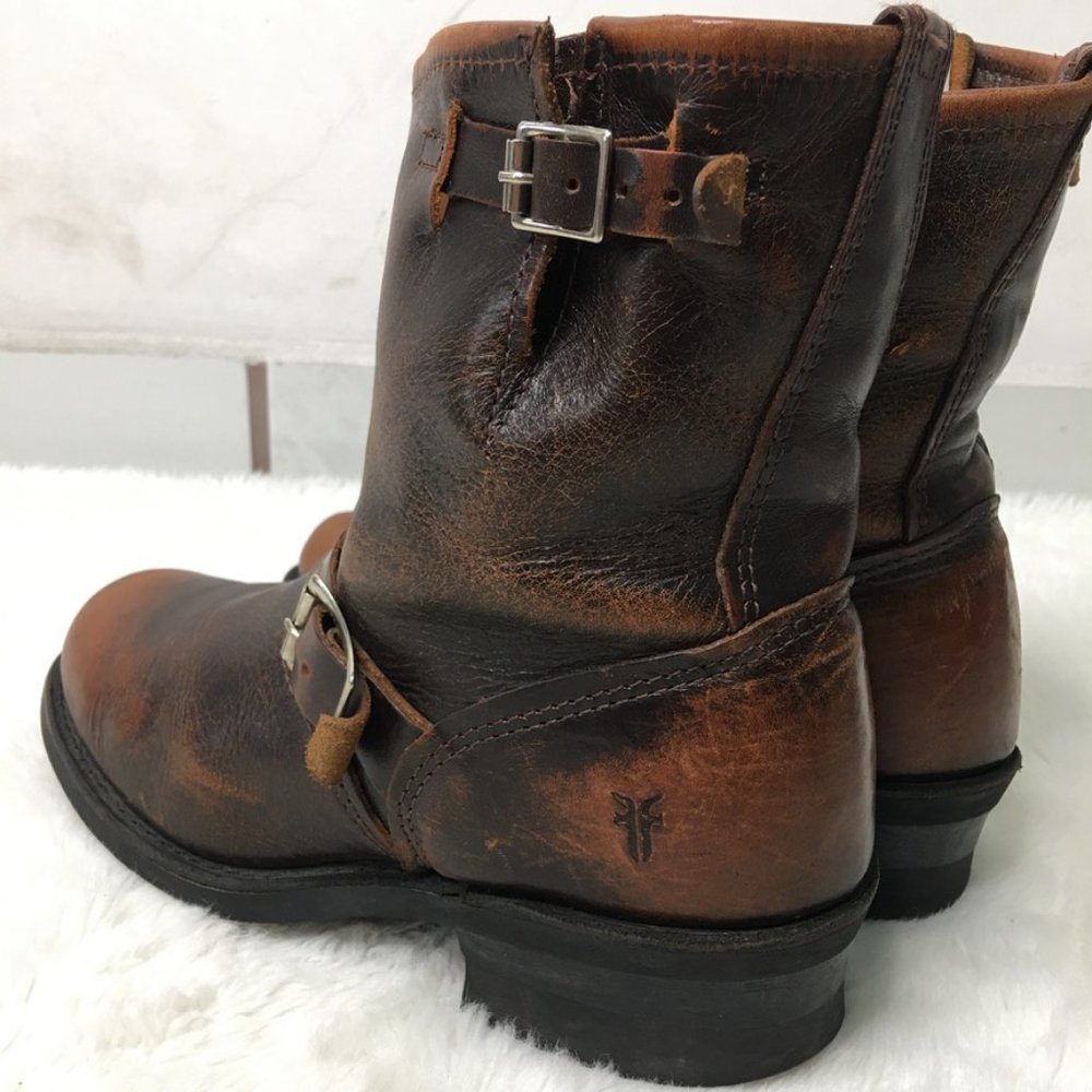 FRYE Women's Pull On Brown Leather Boots Size 8 - Picture 9 of 16